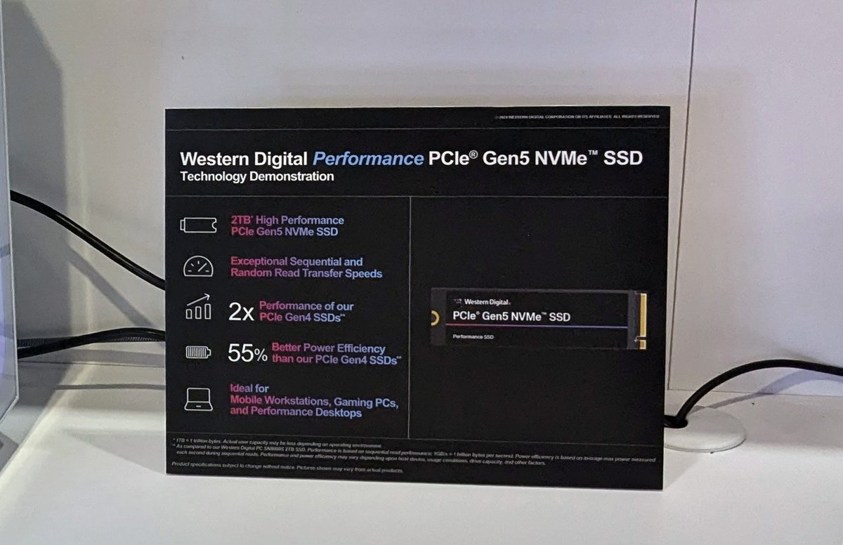 Western Digital Previews M.2 2280 PCIe 5.0 x4 NVMe Client SSDs
trib.al/f7BhDjh