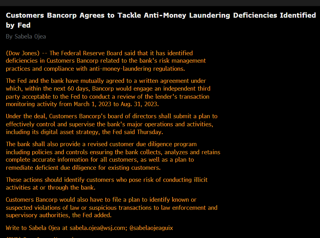 🚨Chokepoint 2.0 is Still White House Policy🚨 $CUBI Has Been Among the  Most Aggressive in Banking Crypto Funds & Projects. Now Hit With Enforcement  Action. Stock down 16%