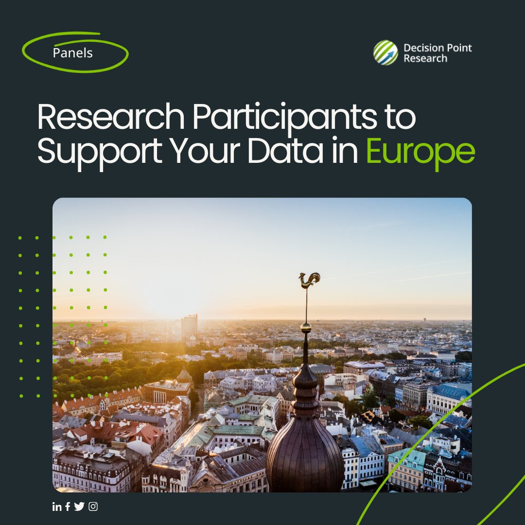 Unlock insights from Europe's diverse markets with Decision Point Research! Our international panels offer access to pre-recruited respondents from the UK, Germany, France, Spain, &amp; more 🌍 Enhance your studies with our specialized targeting: bit.ly/3zMEadS
