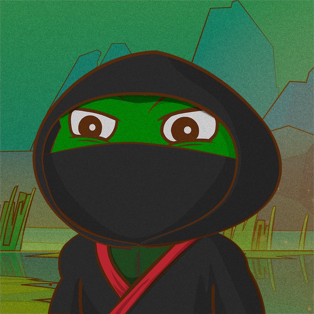 After several months of sneaking around the marketplace i finally got me a <a href="/ThePlagueNFT/">The Plague Of Frogs 🐸</a>!
I spottet this clean looking ninja frog and immediately knew this one is for me. #ThePlague
And as a nice bonus he vibes very well with my #GenuineUndead in my wallet.