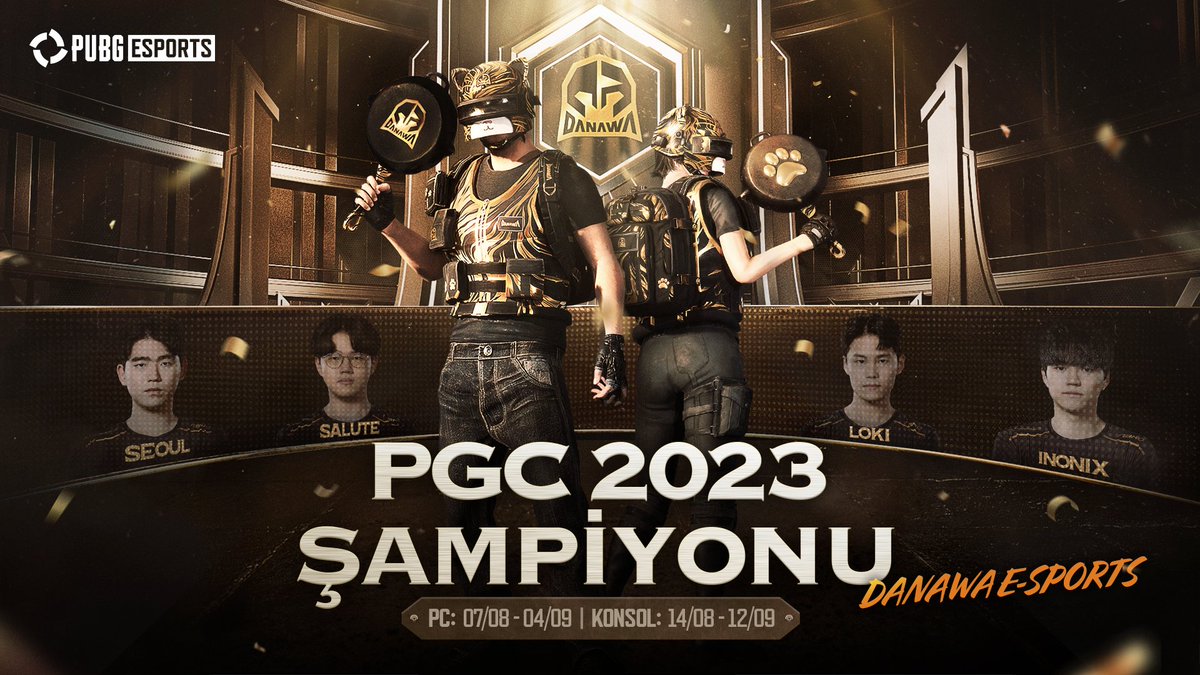 PUBG_TUR's tweet image. PGC 2023 Şampiyonu Danawa Esports&apos;a özel kozmetikleri hemen kaparak takıma desteğini göster. Şimdi Mağaza&apos;da!

🗓️ Satış Süresi
- PC: 7 Ağustos TSİ 05:00 - 4 Eylül TSİ 03:00
- Konsol: 14 Ağustos TSİ 05:00 - 12 Eylül TSİ 03:00

#PUBG #PUBGEsports #PGC2023