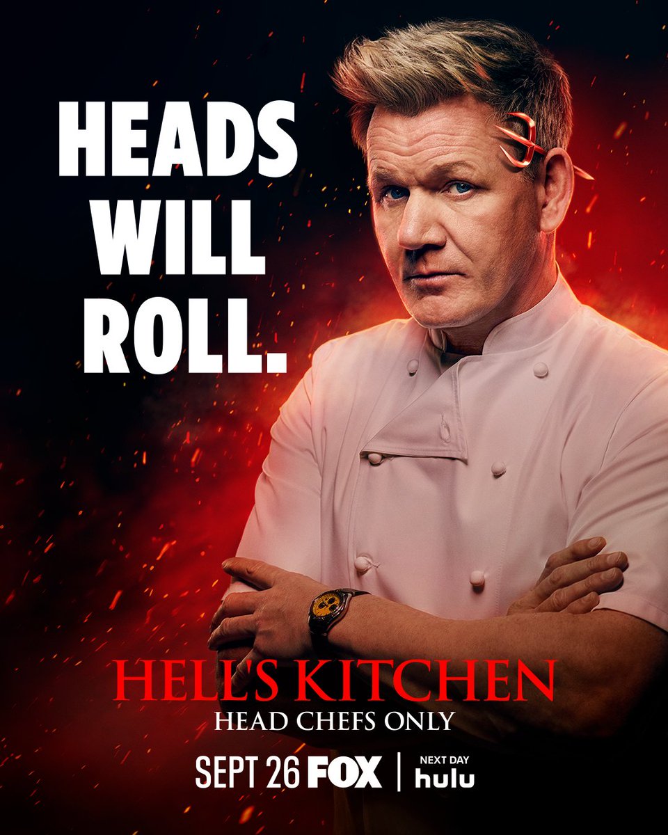 HellsKitchenFOX's tweet photo. Time for these head chefs to put their skills to the test! 💪🔥

Season 23 of #HellsKitchen premieres Sept 26th on @FOXTV, and next day on @hulu! https://t.co/UFhpFdOo9J