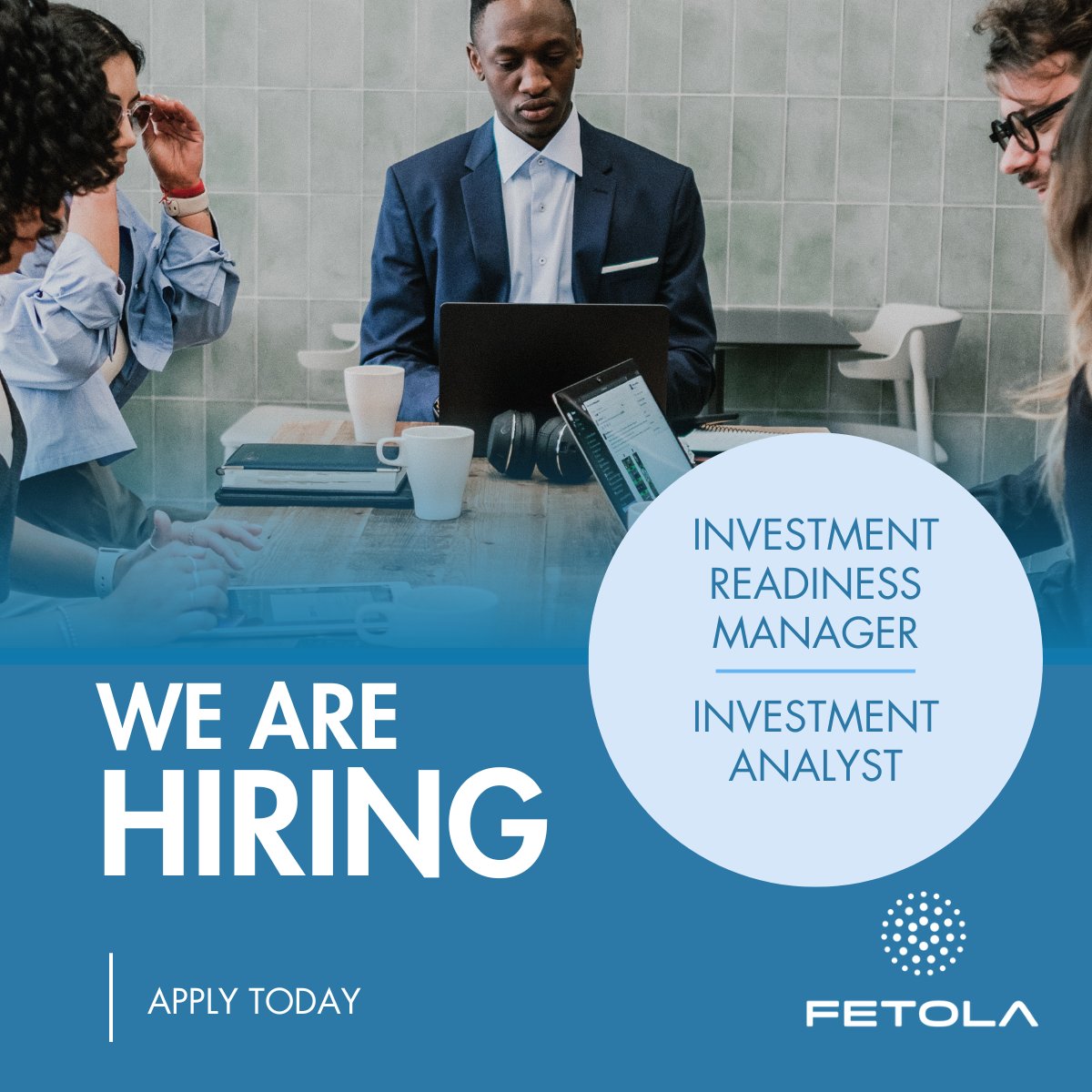 Fetola is hiring! 🎉

We're looking for an Investment Readiness Manager and an Investment Analyst to join our team. Check out our careers page and apply if these roles describe you!  zurl.co/Fdah 

#Hiring #Vacancy #Vacancy #FetolaIsGrowing