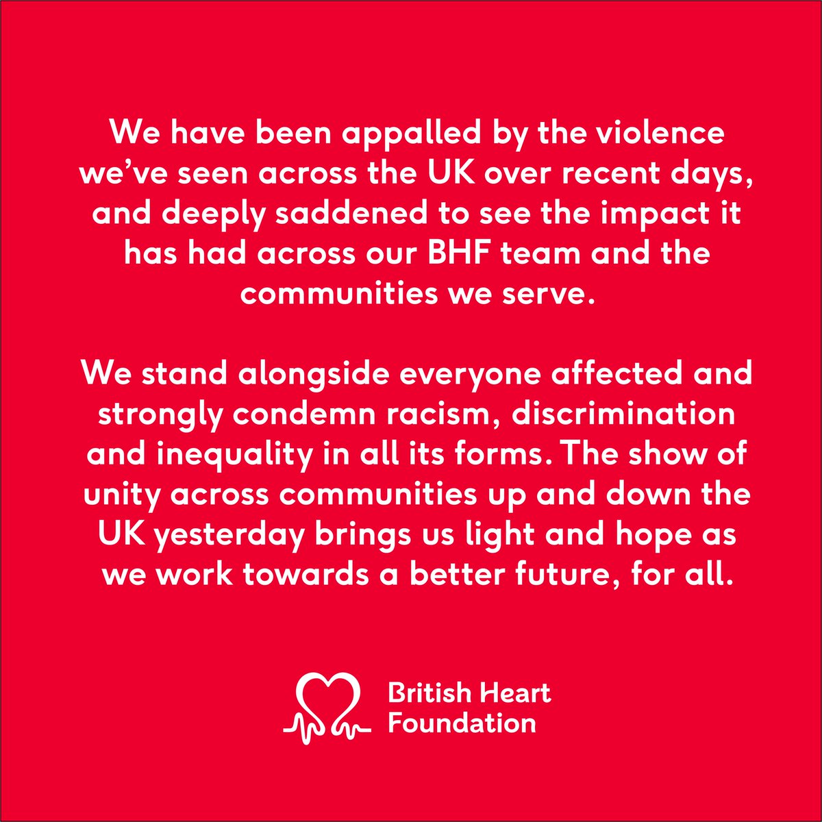British Heart Foundation tweet media