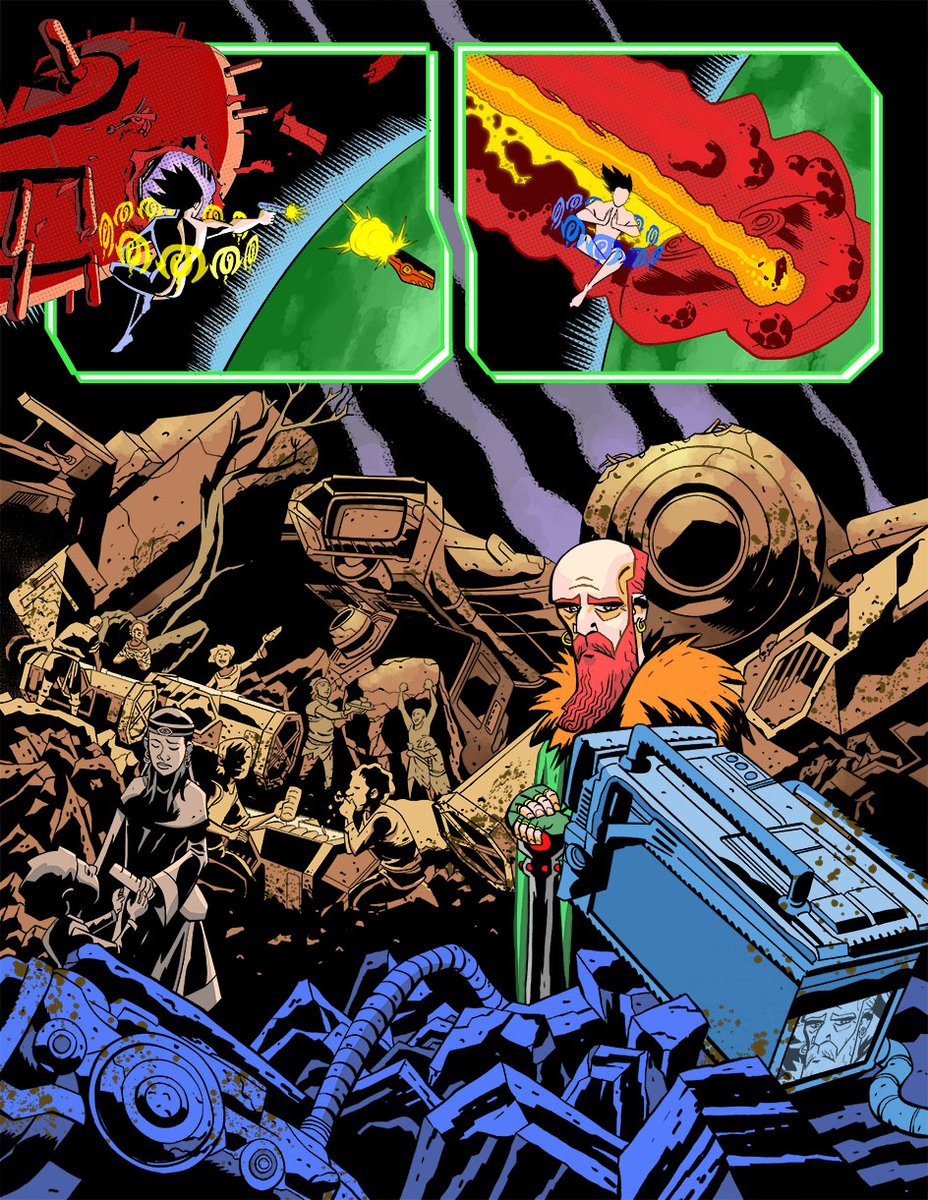 Oeming's tweet photo. Sign up for my NEWSLETTER in my bio to keep up with all my projects, from #BlueBook and #WilliamOfNewbury, #Powers, #MurderInc, #BlackBoxChronicles and retro scifi #GalaxyOFMadness, kickstarters and more comics! https://t.co/n7Vxr5fRDR