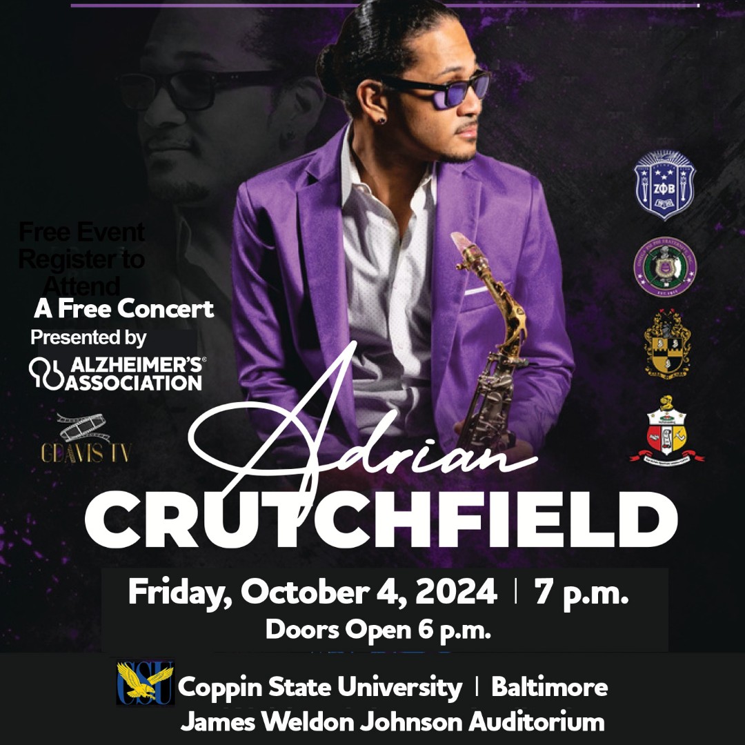 Alzheimer's Assoc MD (@alzmaryland) on Twitter photo Love <a href="/prince/">Prince</a> 🎸? Get FREE tickets to <a href="/GOODSAX/">Adrian Crutchfield</a> 🎷Adrian Crutchfield's concert <a href="/CoppinStateUniv/">Coppin State University</a>
on Fri, Oct 4th at 7pm. Crutchfield is the last saxophonist to record and perform with Prince. Register for the concert unforgettableplay.com. #ENDALZ #saxophonist #jazzmusic #jazz Love <a href="/prince/">Prince</a> 🎸? Get FREE tickets to <a href="/GOODSAX/">Adrian Crutchfield</a> 🎷Adrian Crutchfield's concert <a href="/CoppinStateUniv/">Coppin State University</a>
on Fri, Oct 4th at 7pm. Crutchfield is the last saxophonist to record and perform with Prince. Register for the concert unforgettableplay.com. #ENDALZ #saxophonist #jazzmusic #jazz