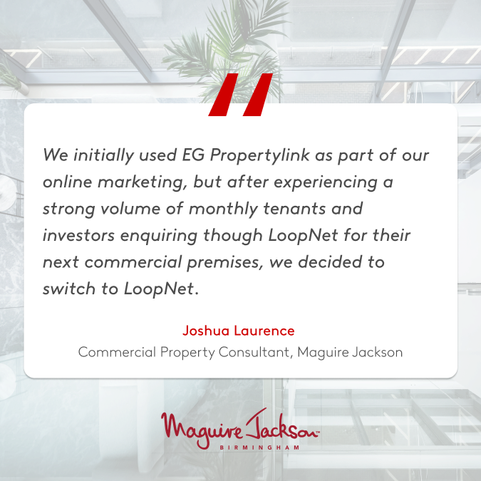 LoopNet_UK's tweet image. Joshua Laurence, Commercial Property Consultant at Maguire Jackson, recognises the value of LoopNet!

Join Maguire Jackson and other owners and agents reducing their time on market on LoopNet.

See how:
bit.ly/3LWY1tH