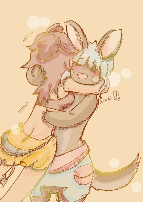 #ハグの日 赤毛の少女とナナチ#メイドインアビス #miabyss 