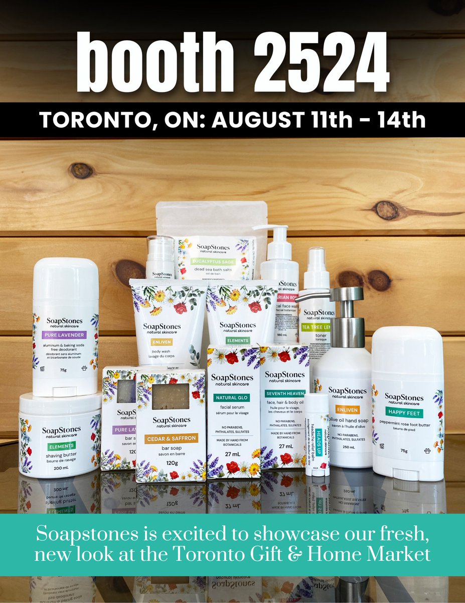 SOAPSTONESSOAP's tweet image. Join us!  Retailers, we would love to see you at the @CanGift  Toronto Gift &amp;amp; Home Market! Visit us at booth 2524 and check out our fresh new look!