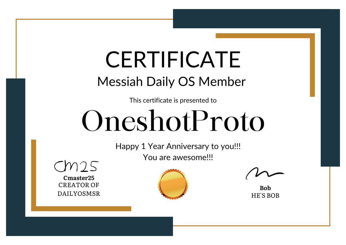 Congratulations to @OneshotProto for reaching 365 Days!!! 🥳🥳🥳