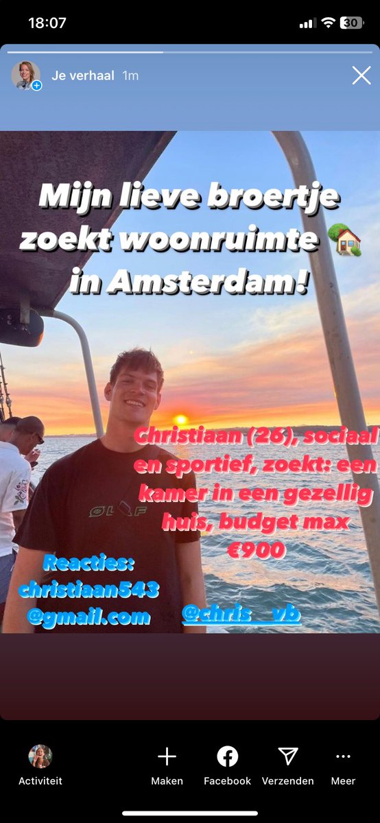 Iemand die van een leuk huis in Amsterdam weet waar een kamer vrijkomt?? Zie hieronder. Dank alvast voor het meedenken🌻