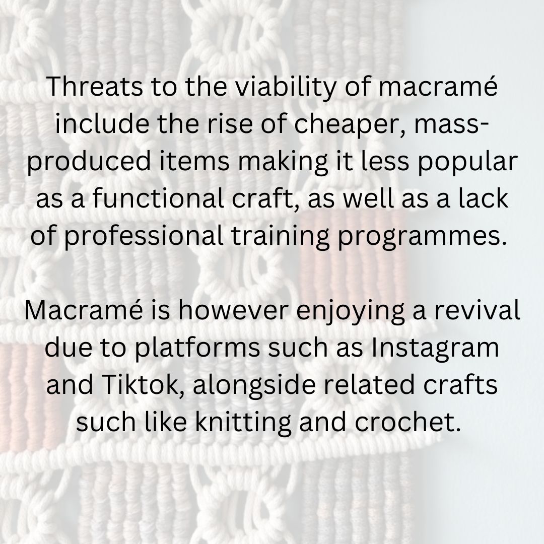 heritage_crafts's tweet photo. This week’s #craft focus is macramé.
Images: Alison Pascoe
#heritagecrafts #craftfocus #macramé #knotwork https://t.co/5aKDTo1WvT