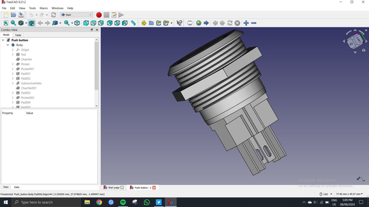 oreoluwa_cadify's tweet image. Push button switch
#FreeCAD 
#ComputerAideddesign 
#CAD 
#CAM 
#buildinpublic