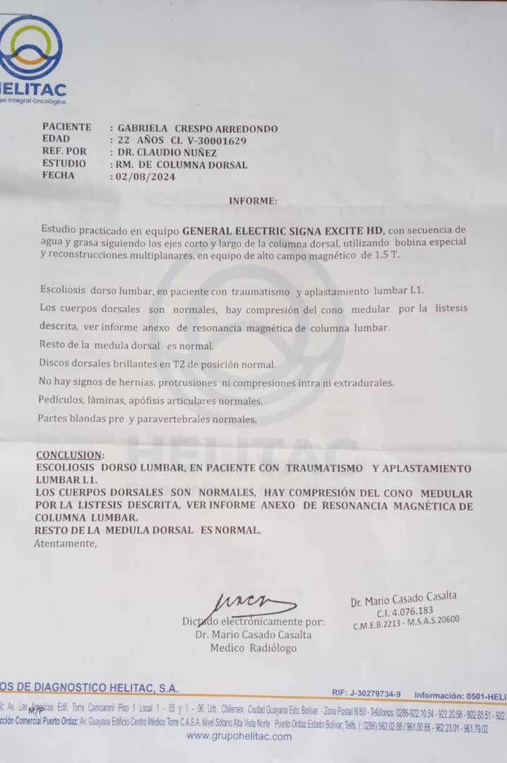 #ServicioPúblico | Pedimos apoyo para Gabriela Crespo 🤲🏼, egresada de la promoción 52 e hija de nuestra coordinadora de Educación Inicial María Gabriela Arredondo👩🏻‍🏫. ¡Dios bendiga tus manos generosas y corazón dadivoso! 🤍 También ayudamos, dándole +RT a este tuit 🤳🏽