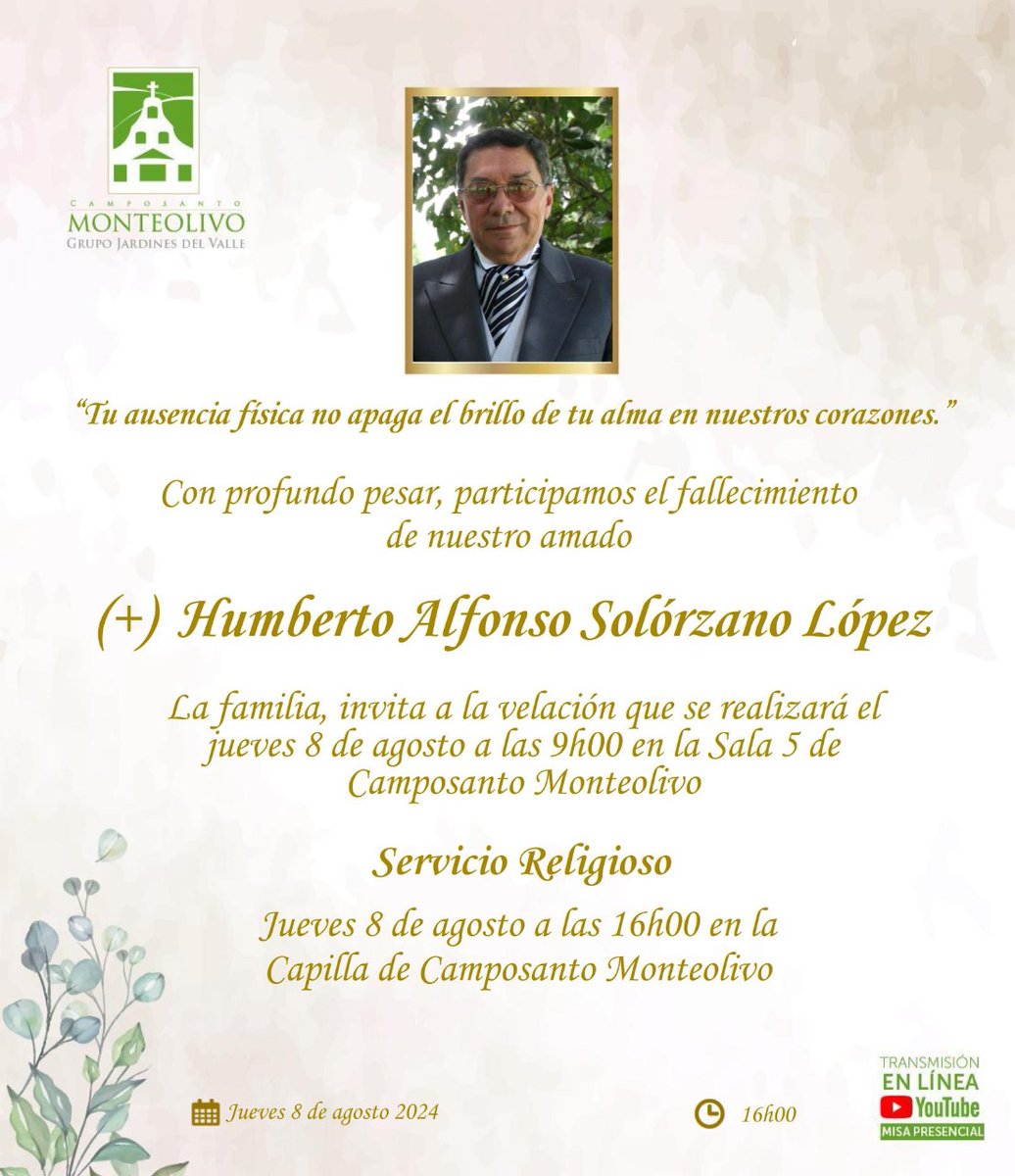 AOCingenieria's tweet photo. Lamentamos la partida del ingeniero Humberto Solórzano López, uno de los mejores diseñadores viales del #Ecuador. @AOCingenieria se entristece con su partida y acompaña a nuestro querido amigo @JP_Solo y a su familia en estos momentos de dolor. https://t.co/9ebemunJIT