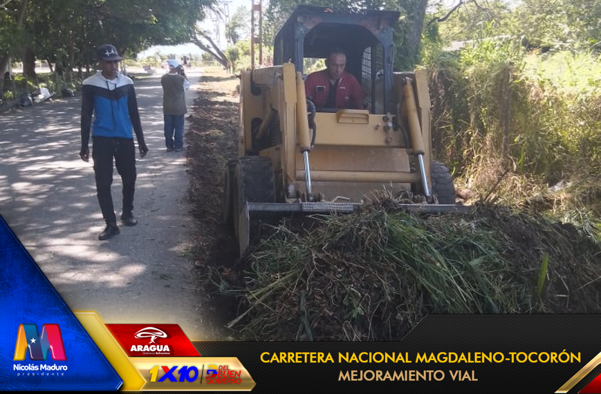 📸#Aragua Avanza en el mantenimiento vial en la Carretera Nacional Magdaleno-Tocorón con desmalezamiento, limpieza y recolección de desechos sólidos.🚧
Por un país mejor, seguimos mejorando nuestras vías.
#PuebloSonrienteYEnPaz
<a href="/NicolasMaduro/">Nicolás Maduro</a> <a href="/Soykarinacarpio/">Karina Carpio</a> <a href="/VTVcanal8/">VTV CANAL 8</a> @_Vpsops