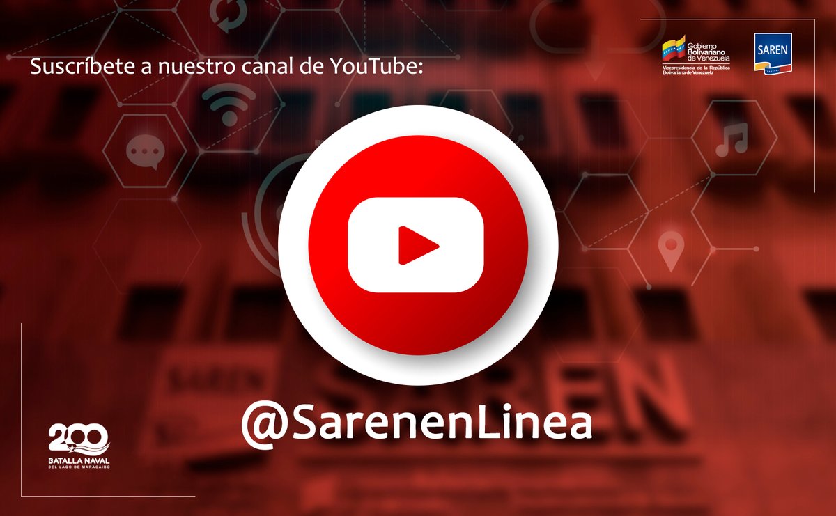Ubícanos en #YouTube como “SarenenLinea”

¡Suscríbete en nuestro canal! 

#8Ago 
#PuebloSonrienteYEnPaz