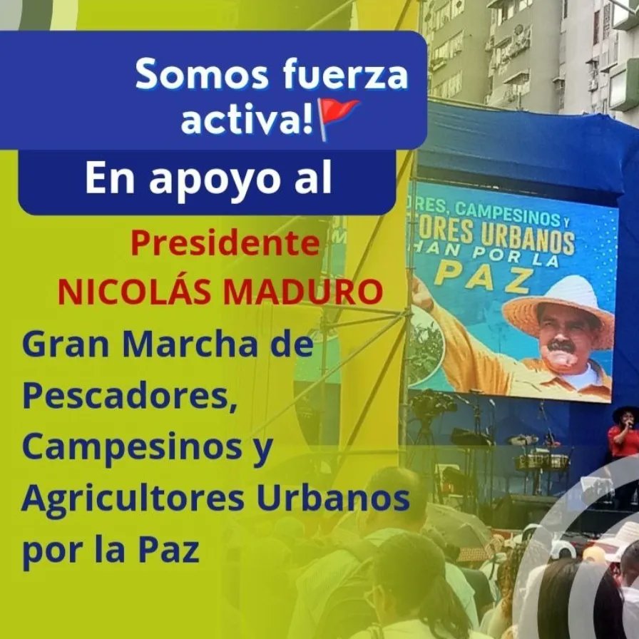 InsaiVeOficial's tweet photo. #PuebloSonrienteYEnPaz En Caracas, este miércoles, la fuerza agroalimentaria del país, demostró una vez más, su apoyo al Pdte. @NicolasMaduro Pescadores, Campesinos y Agricultores Urbanos marcharon con alegría y por la Paz.
@NicolasMaduro
@delcyrodriguezv
@MinAgriculturaV https://t.co/jB9aED8chB