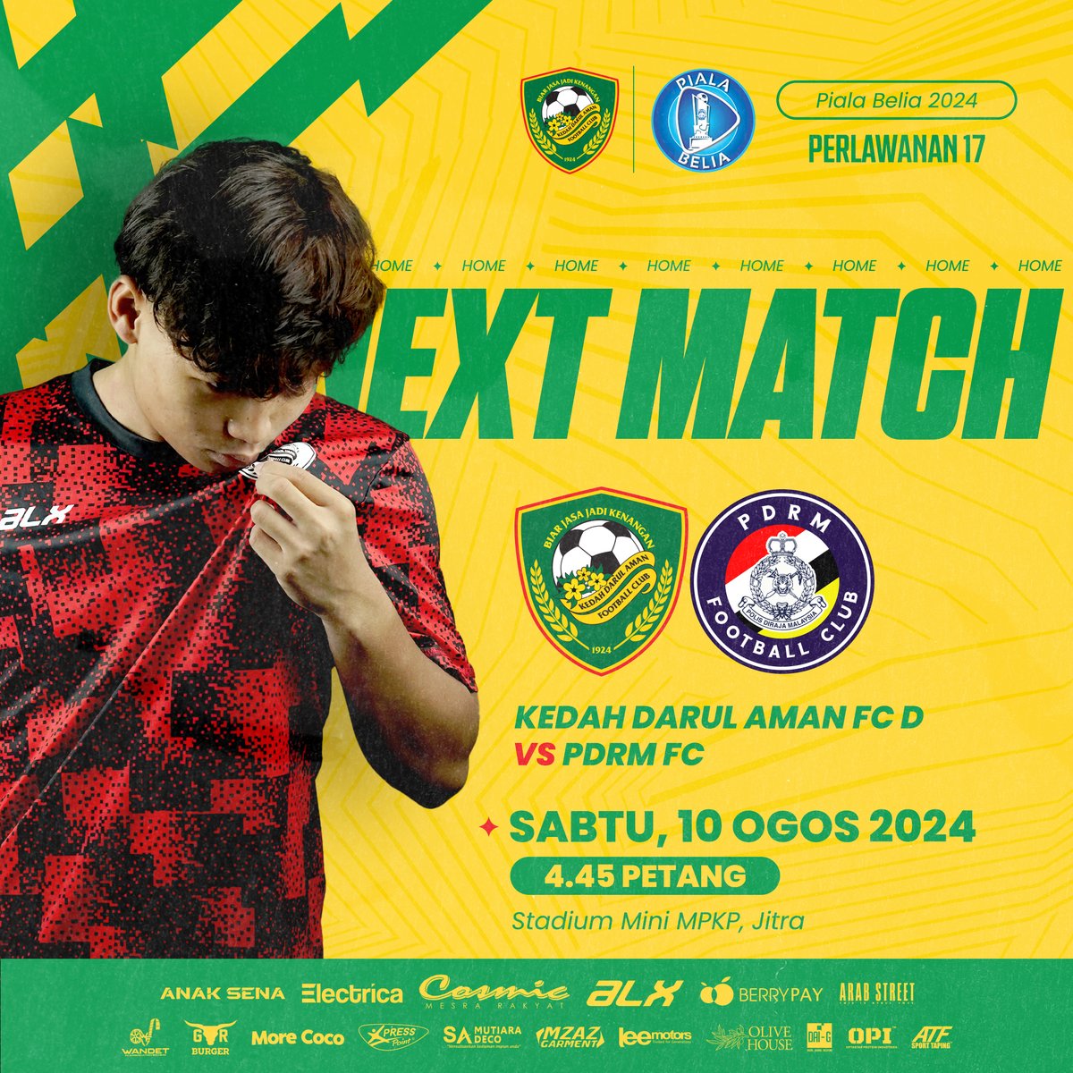kda_fc's tweet photo. π° NEXT MATCH PIALA BELIA 2024 π°
PERLAWANAN 17 | Kedah Darul Aman FC D vs PDRM FC
π Sabtu, 10 Ogos 2023
β½οΈ KDA FC D π PDRM FC
β±οΈ 4.45 Petang
ποΈ Stadium Mini MPKP, Jitra
*Ikuti kemas kini perlawanan di Facebook KDA FC D
#KDAFCD #PialaBelia2024 #GameWeek17 #KDAPDRM https://t.co/GU8mdTE12z