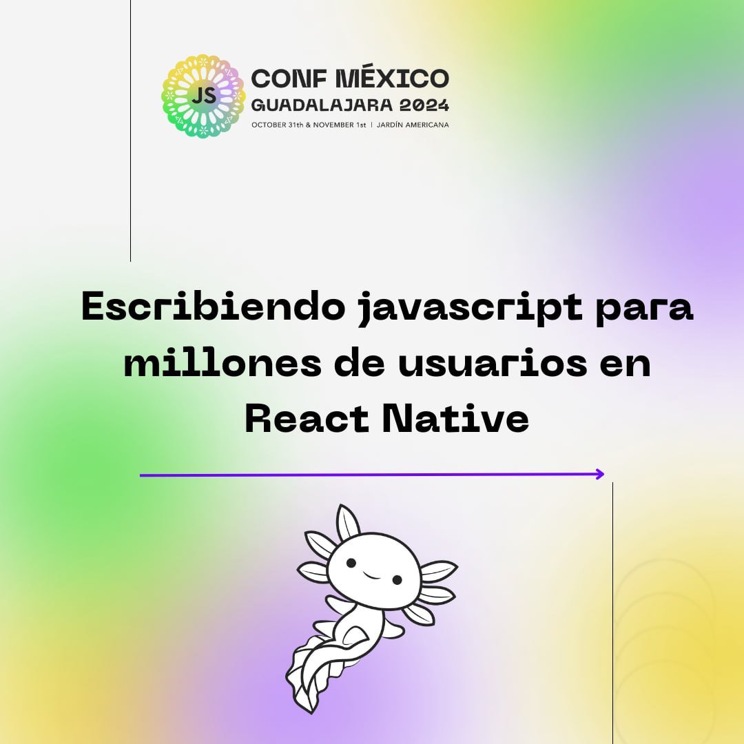 jsconfmx's tweet image. 🎉 ¡Nos complace anunciar a Juan Ortiz del Toro para #JSConfMX2024 con su charla "Escribiendo javascript para millones de usuarios en React Native"! Juan es Sr Software Developer con gran experiencia en desarrollo web. 🚀 #JavaScript #Mexico
👉🏻¡Únete! jsconf.mx