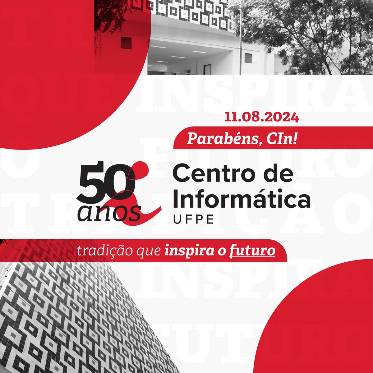 ✨Hoje o CIn está de parabéns! São CInquenta Anos promovendo excelência e inovação no ensino e pesquisa na Tecnologia de Pernambuco.

🎉Agradecemos a cada um que contribuiu para cada etapa dessa história.

CInquenta Anos: Tradição que inspira o futuro.

#CInUFPE #CInquentaAnos