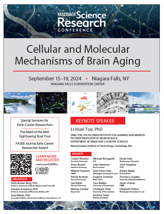 The <a href="/FASEBorg/">FASEB</a> conference on the Cellular and Molecular Mechanisms of Brain Aging is rapidly approaching! Abstract submission is still open, and travel awards are available! Follow the link below for more details. #AGETC
events.faseb.org/event/a9abe37c…
