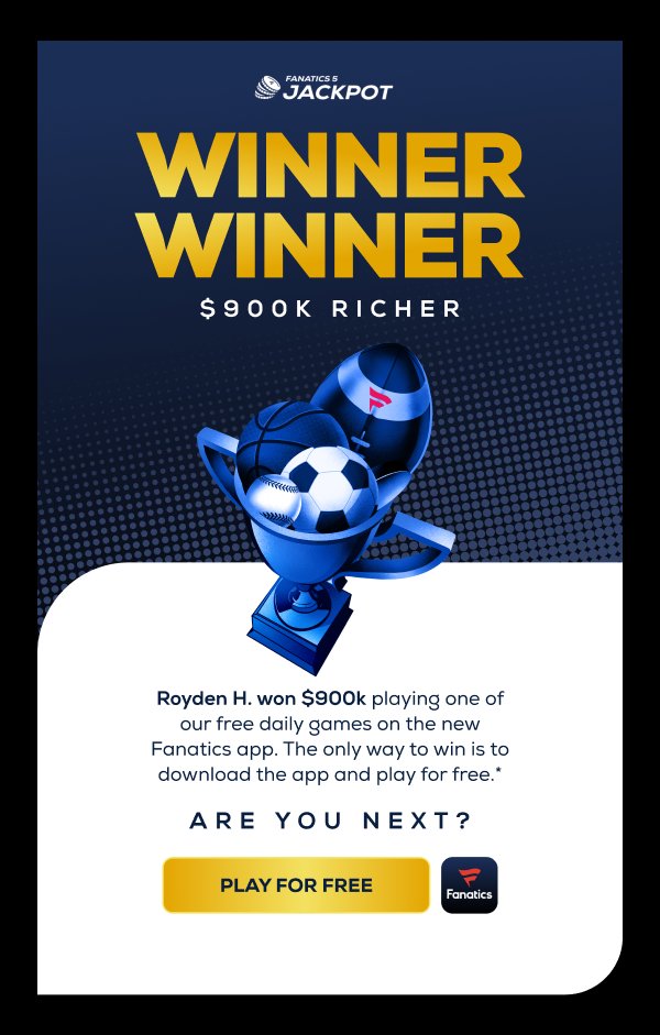 H/T to the team at <a href="/FanaticsBook/">Fanatics Sportsbook</a> - great job of marketing their #f2p winner here. Putting credit where it's due!