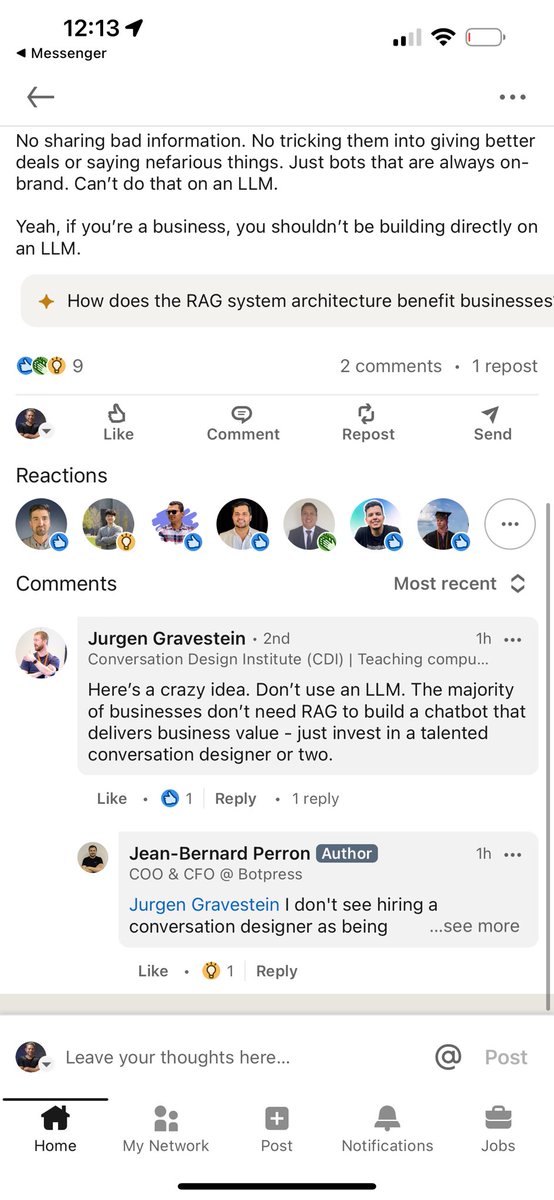 CBBuilder's tweet image. Surprised to see @getbotpress’s COO dismissing the power of LLMs from @OpenAI, @GoogleAI, and @AnthropicAI—and even more by them deleting critical feedback. 

Isn’t #AI about pushing boundaries, not silencing them? If you value innovation and #FreeSpeech, it’s time to rethink…
