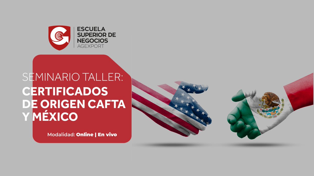 ¡Mejora tus exportaciones con nuestro seminario sobre certificados de origen!

Aprende a completar correctamente el certificado de origen y conoce los procedimientos aduaneros relacionados con el origen de las mercancías.  📋🌐

¡Inscríbete ahora y optimiza tus exportaciones! 🚀