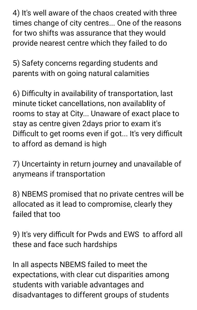 PBaahu's tweet photo. Genuine issues that need to be addressed... @Vakeel_Sb  @sanjayuvacha  please kindly look into these, if time permits !
#neetpg2024 
#justiceforneetpg 
#neetpgsingleslot
#NeetPG_mismanagement
#NEETPGExamCenterAllocation https://t.co/LOLBvbmjRS