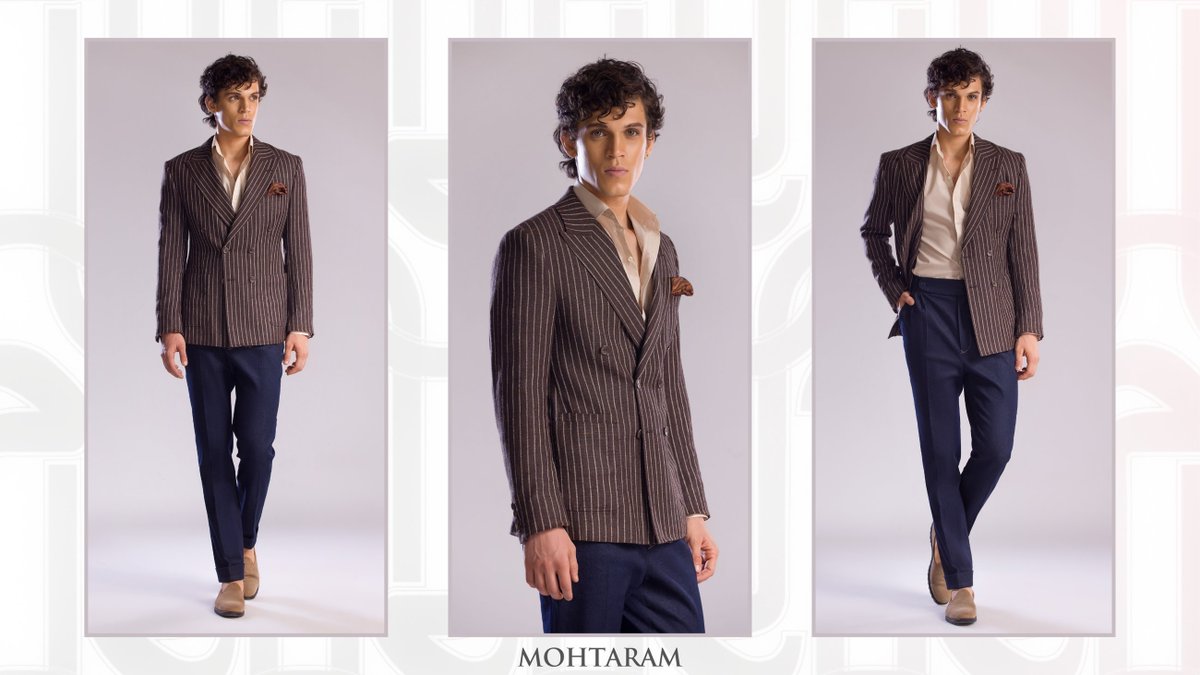 MohtaramCo's tweet photo. Introducing a timelessly refined double-breasted jacket crafted with peak lapels, deconstructed shoulders and functional cuffs. Skillfully hand-finished from a luxurious blend of wool, silk and linen from E.Thomas of Italy, complete with double back vents and patch pockets. https://t.co/xhJHDlhABN