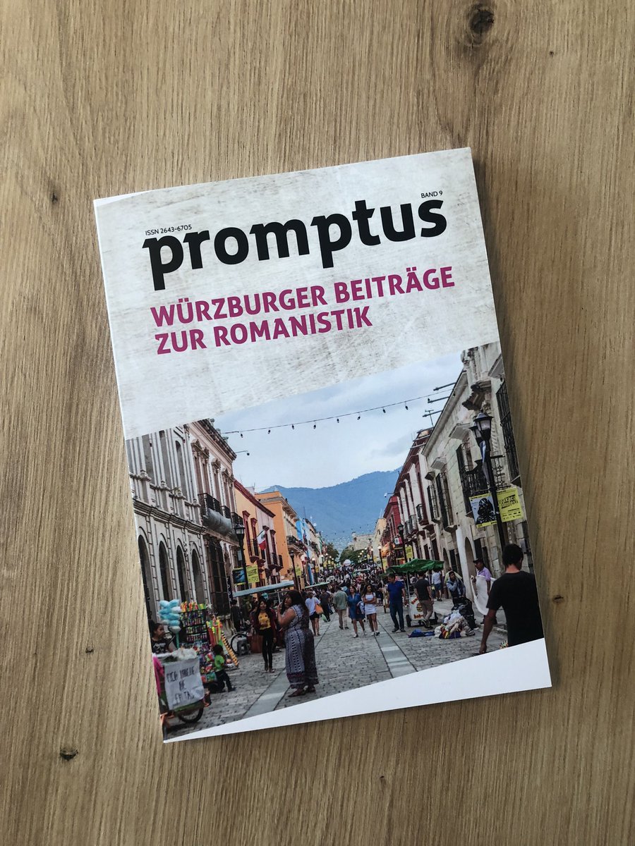 promptus - Würzburger Beiträge zur Romanistik (@promptusjournal) on Twitter photo Unsere 9. Ausgabe ist nun gedruckt erhältlich! 😀 Das darin enthaltene Interview mit Prof. Marina O. Hertrampf (<a href="/UniPassau/">Universität Passau</a>) ist bereits vorab digital erschienen: opus.bibliothek.uni-wuerzburg.de/opus4-wuerzbur…
#Romanistik Unsere 9. Ausgabe ist nun gedruckt erhältlich! 😀 Das darin enthaltene Interview mit Prof. Marina O. Hertrampf (<a href="/UniPassau/">Universität Passau</a>) ist bereits vorab digital erschienen: opus.bibliothek.uni-wuerzburg.de/opus4-wuerzbur…
#Romanistik