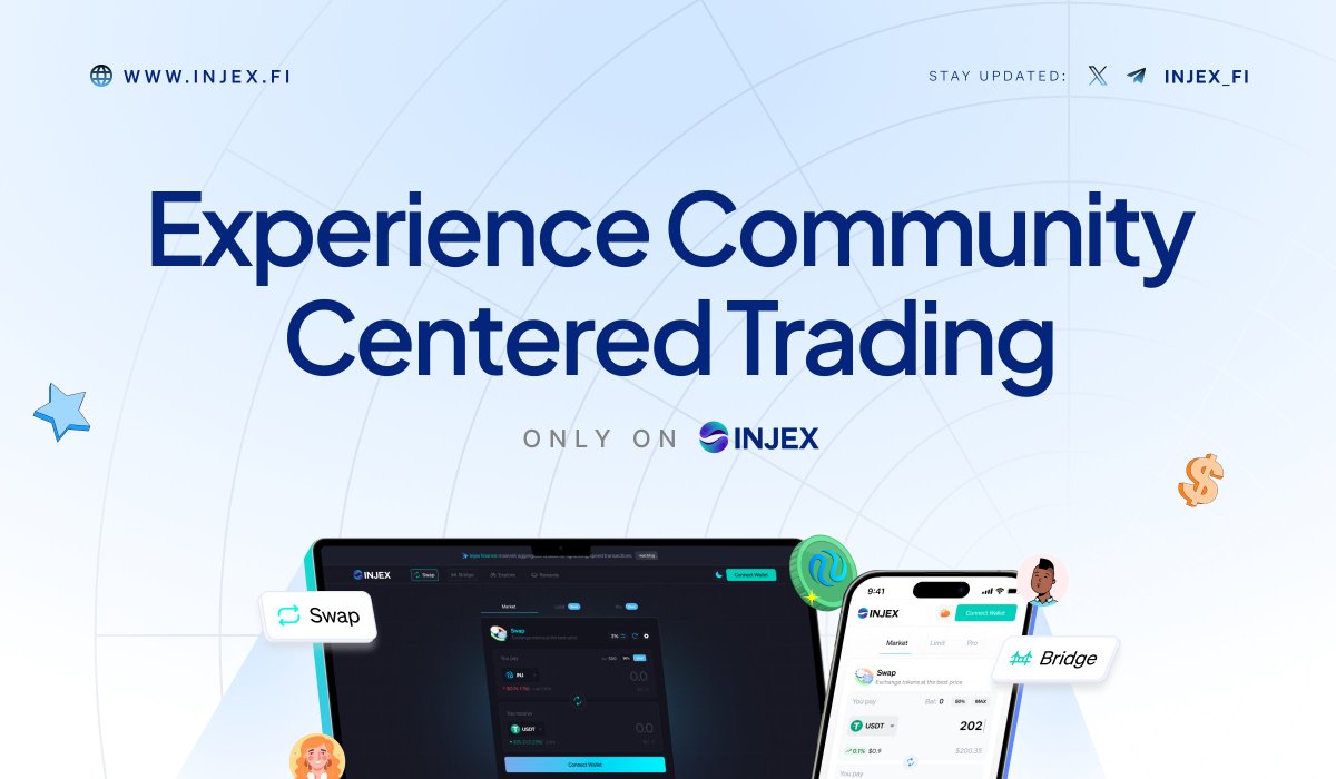 One of our core values at Injex is community. 🤝

We understand the significance of the community as a whole and that has shaped and aided our decisions in creating the best platform for swaps on Injective.🪩

Community members can trade and make exchanges effortlessly and