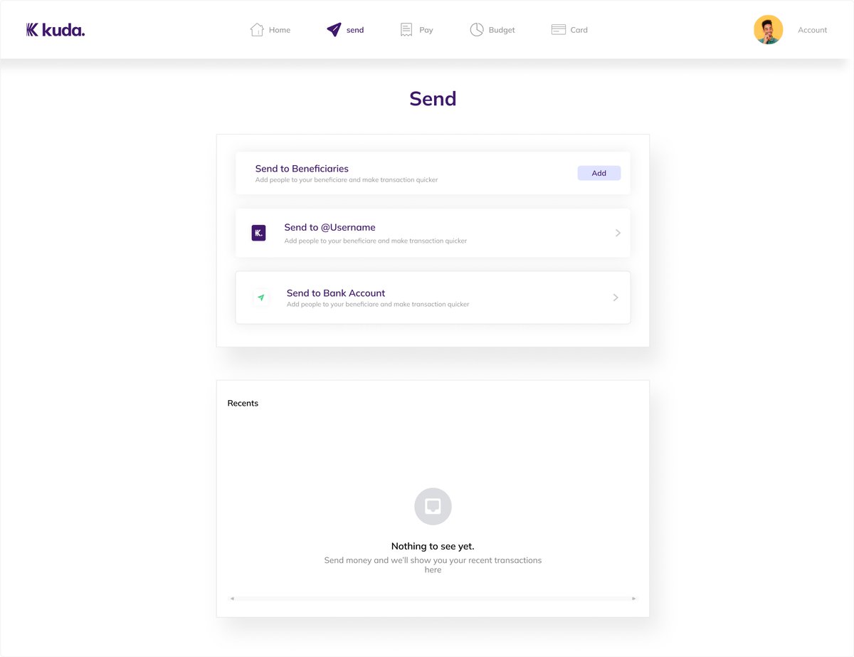 Emmadesign7's tweet photo. Revolutionizing mobile banking! My redesign of the @joinkuda @kudahelp_ng dashboard prioritizes simplicity and ease. Please drop your honest opinion.
#uiux #fintech #kudabank #uxredesign #Innovation https://t.co/5fC0t7jlLW