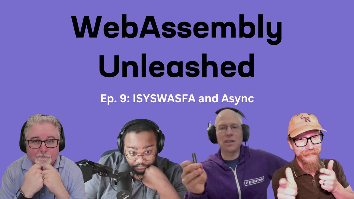 Catch our latest episode of #WebAssemblyUnleashed featuring Fermyon’s Joel Dice! 🚀 Dive into #ISYSWASFA, async, and #WebAssembly. Discover the new #Wasi release cadence and the future of #async development. Listen now: ms.spr.ly/6010llBBA 🎧