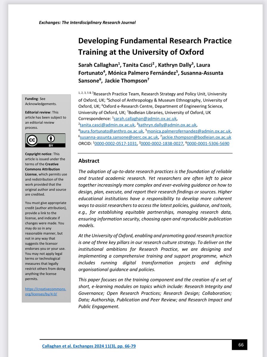 SusannaASansone's tweet image. To deliver on our @UniofOxford ambitions for #ResearchPractice, we are designing &amp;amp; implementing a comprehensive #training &amp;amp; support programme, includes running #DigitalTransformation projects, defining organisational #guidance &amp;amp; #policies. Read more at: doi.org/10.31273/eirj.…