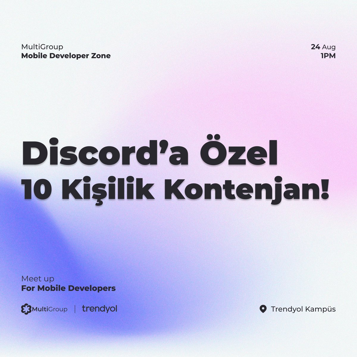MultiGroup (@devmultigroup) on Twitter photo Uzun bir aradan sonra Discord kanalımız yeniden aktif hale geliyor! Katılımcılarımıza özel ayrıcalıklarla hoş geldiniz diyoruz. Yenilenen kanalımıza katılıp gereksinimleri yerine getiren ilk 10 kişiye Mobile Developer Zone Etkinliği için bilet hediye ediyoruz! 
Kendinizi Uzun bir aradan sonra Discord kanalımız yeniden aktif hale geliyor! Katılımcılarımıza özel ayrıcalıklarla hoş geldiniz diyoruz. Yenilenen kanalımıza katılıp gereksinimleri yerine getiren ilk 10 kişiye Mobile Developer Zone Etkinliği için bilet hediye ediyoruz! 
Kendinizi