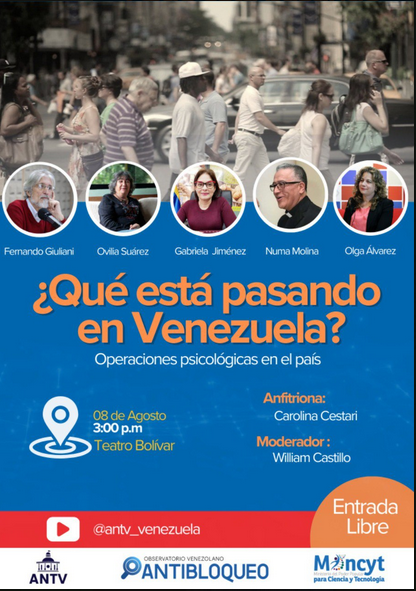 #8Ago
📍En el Teatro Simón Bolívar es la cita

#PuebloSonrienteYEnPaz #CienciaParaLaVida #Infocentro 
<a href="/NicolasMaduro/">Nicolás Maduro</a> <a href="/Gabrielasjr/">Gabriela Jiménez</a> <a href="/LaRosaInfoVE/">LaRosaInfoVE</a> <a href="/brigadasCHCH/">Brigadas comunicacionales Hugo Chávez</a> <a href="/enunclicvlc/">caraboboenunclic</a> <a href="/InfocentroOce/">Infocentro_Vzla3</a>