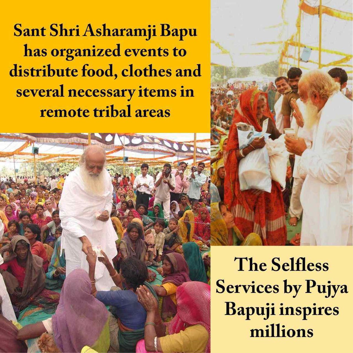 manisha_kewlani's tweet photo. @NisthaBirla #55YearsOfSelflessServices
Sant Shri Asharamji Bapu के कई आश्रमों मे गरीब व जरूरतमंदों के लिए "भजन करो- भोजन करो और पाओ नगद दक्षिणा" जैसे Serving Humanity प्रकल्प भी कई दशक से आज भी चल रहे हैं❗ https://t.co/oIiRCGS6e0