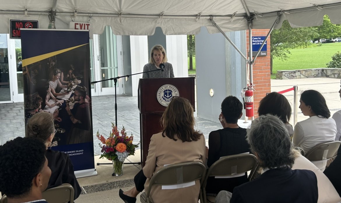 The rain held off for the exciting naming ceremony of the Joseph and Ruby DeChristofaro Center for Biotechnology and Life Sciences.