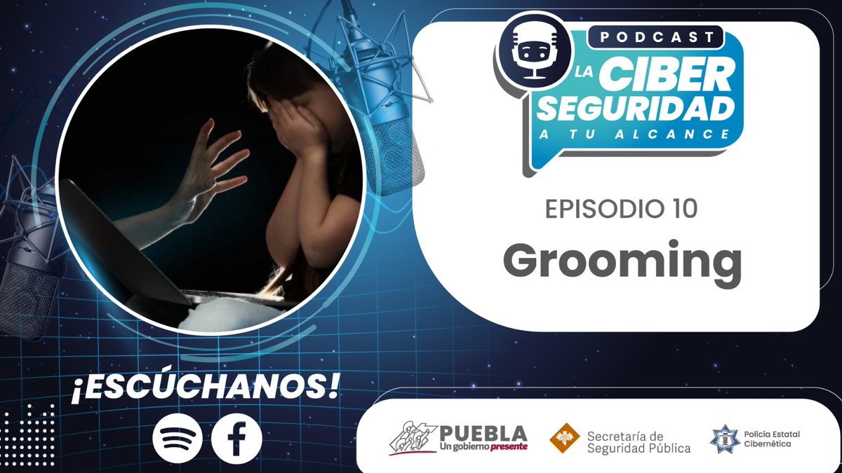 CiberPoliciaPue's tweet photo. Podcast "La Ciberseguridad a tu Alcance"

¿Sabías que el grooming es cuando un adulto se hace pasar por un menor de edad para enganchar a otros? 👨🏻‍💻
Te invitamos a escuchar nuestro próximo episodio el 9 de agosto, titulado “Grooming”. En este episodio, compartiremos consejos para prevenir, reconocer y enfrentar el grooming.
Escúchalo en esta red social y en Spotify. ¡No te lo pierdas! 🔈🎧