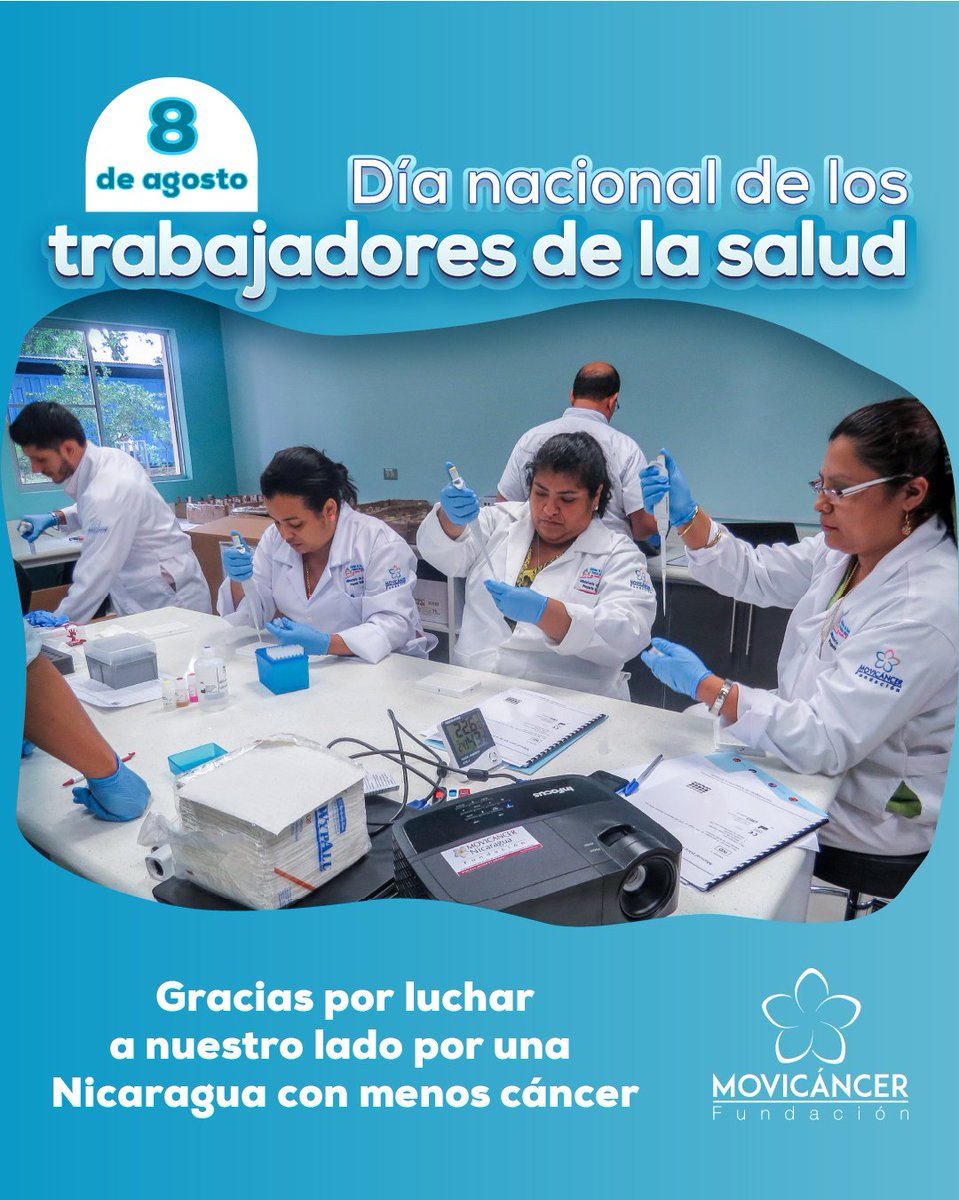 movicancer's tweet photo. #FundaciónMovicancer saluda en su día a todos/as los/as trabajadores de la salud de #Nicaragua.

#LuchaContraElCáncer #PrevenciónDelCáncer https://t.co/DFLfIZFjTs