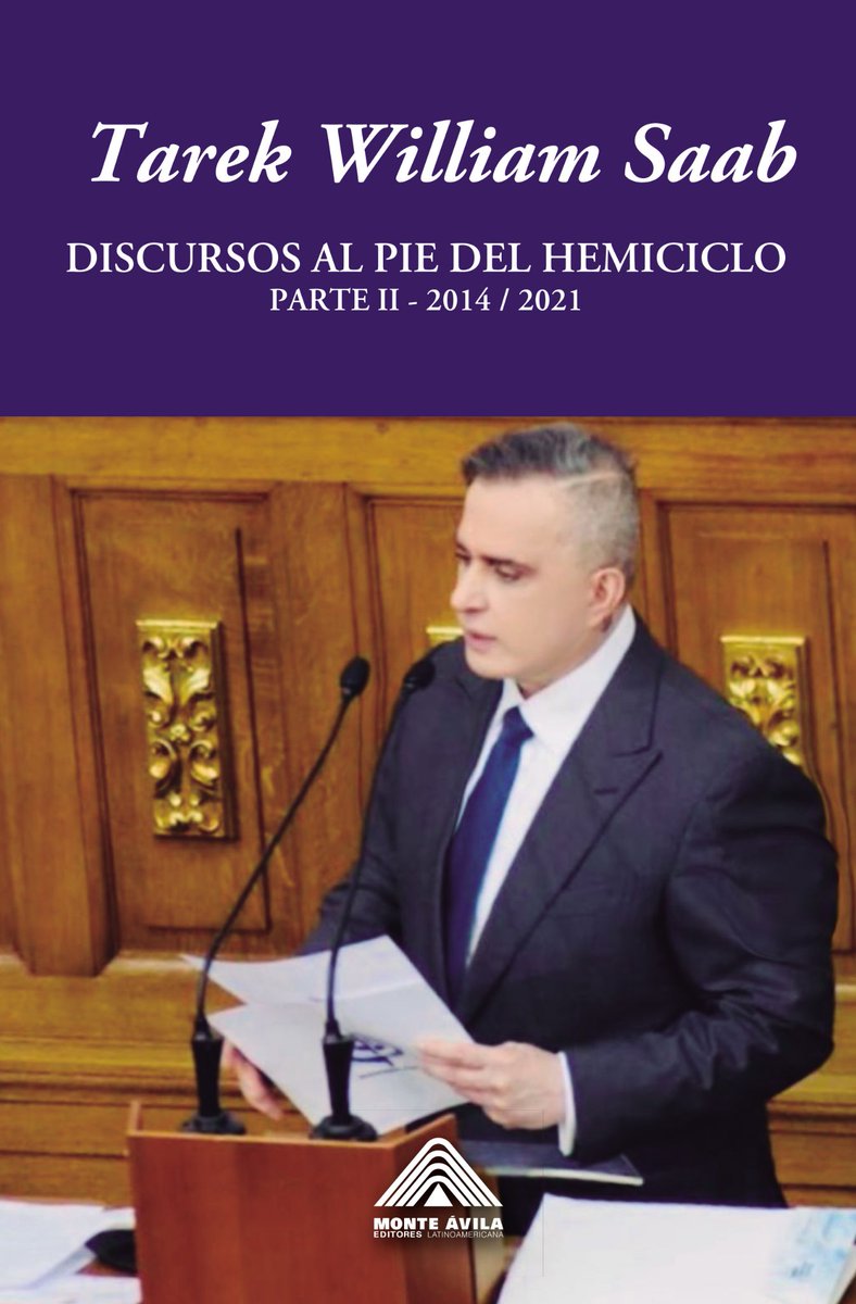 #Novedades la segunda parte de “Discursos al pie en el Hemiciclo. Parte II 2014-2021”, que muestran el trabajo de Tarek William Saab en la Asamblea Nacional en este proceso de cambio por la nación venezolana. Lee más en nuestra web: acortar.link/43v8Z3 
#PuebloSonrienteYEnPaz