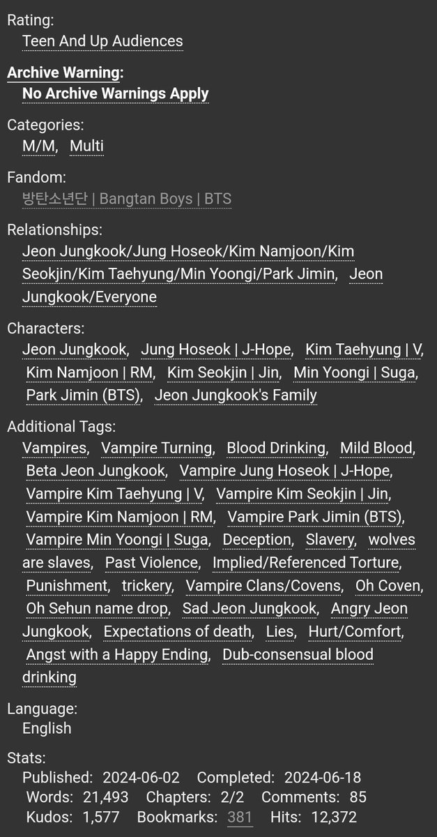 lilprincegoo's tweet photo. ⋆ ot7
• vampire coven ot6 &amp; beta jk
• hurt/comfort
• deception
• wolves held as slaves
• a family jk serves angers the kim clan and sends jk as a compensation.however, he's not what they claim him to be,therefore having to live with them in deception
https://t.co/XDVOYo634S https://t.co/iylqngHaYK