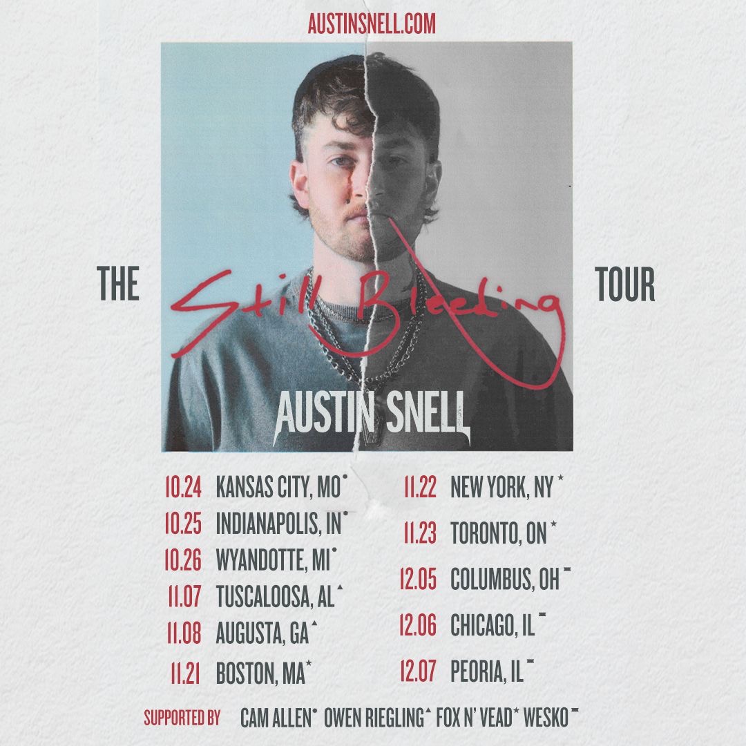 Pumped to announce the squad for The Still Bleeding tour. Get y’all’s tickets now 🫡 austinsnell.com