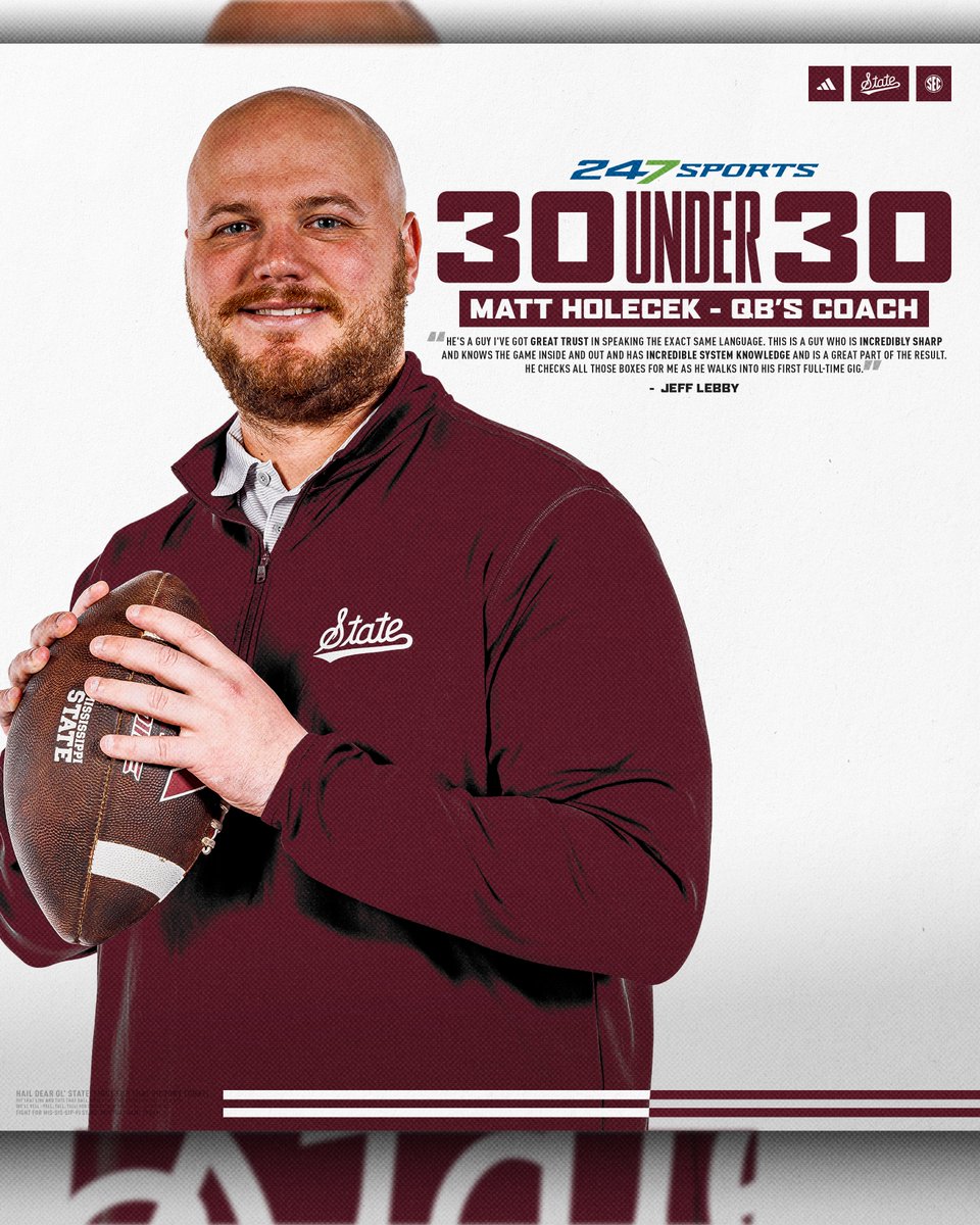 Rising Star 🌟

Congrats to our QB's Coach @HolecekYourself on being named to <a href="/247Sports/">247Sports</a> 30 under 30!

#SHOWTIME | #HailState