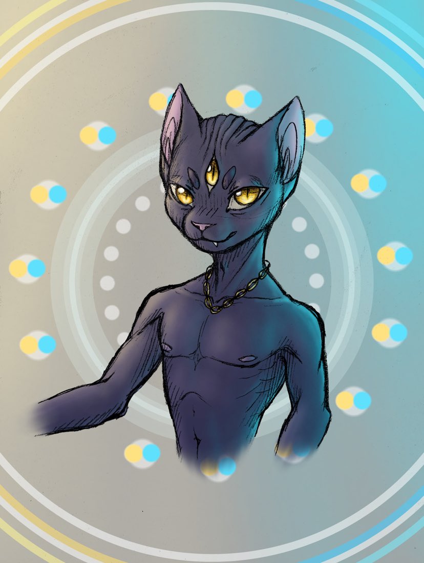 Here’s a piece I made for my partner during artfight-  I think I did pretty well with the blue lighting :&gt;