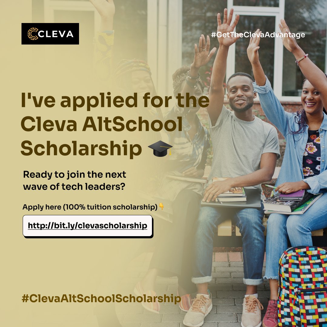samolorundare's tweet photo. The @clevabanking x @AltSchoolAfrica collaboration will definitely birth a new breed of techpreneurs.

You can also take advantage of the #ClevaAltSchoolScholarship by clicking 👇🏽
https://t.co/ncfkAReNW0 https://t.co/VMHTFqdPt6