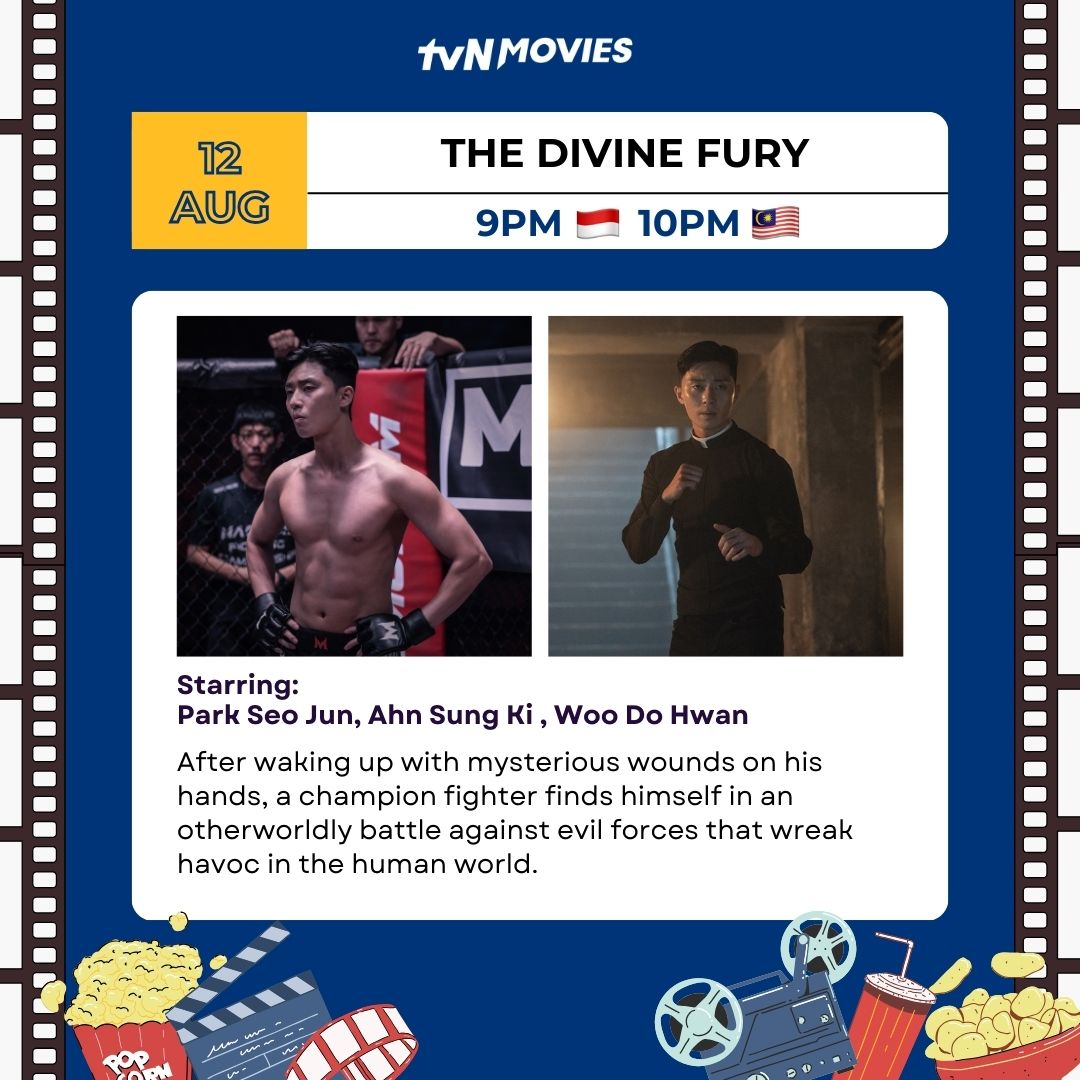 tvN_Movies's tweet image. 🤩 Weekly Must-Watch 🎬

9PM 🇮🇩 10PM 🇲🇾
12 Aug #TheDivineFury
#ParkSeoJun #AhnSungKi #WooDoHwan

17 Aug #NoryangDeadlySea
#KimYunSeok #JungJaeYoung #AhnBoHyun

18 Aug #Countdown
#JinSunKyu #SungYuBeen #OhNaRa

#tvNMovies #HomeOfKoreanBlockbusters #사자 #노량죽음의바다 #카운트