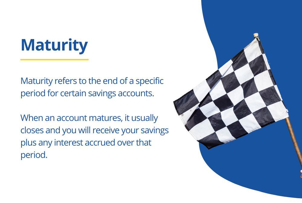 No1CopperPot's tweet image. #JARGONBUSTER
Maturity refers to the date when your savings account (e.g #fixedterm deposit or regular saver) reaches end of its term. You can then withdraw funds, including any #interest, #dividend earned, without penalties. It's crucial for planning your #savings &amp;amp;#investments.